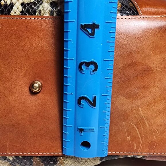 Brahmin Louise Rose Embossed Snakeskin Leather Satchel Handbag Brown Trim Strap - Picture 13 of 16